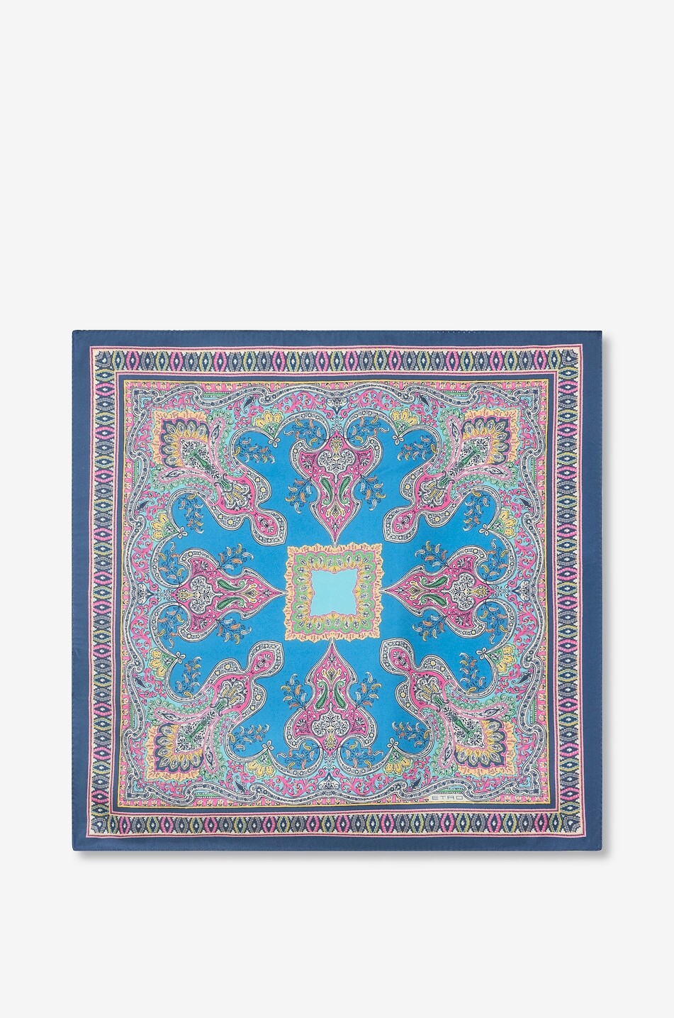 ETRO Fedora Paisley patterned silk square Men DARK BLUE 1