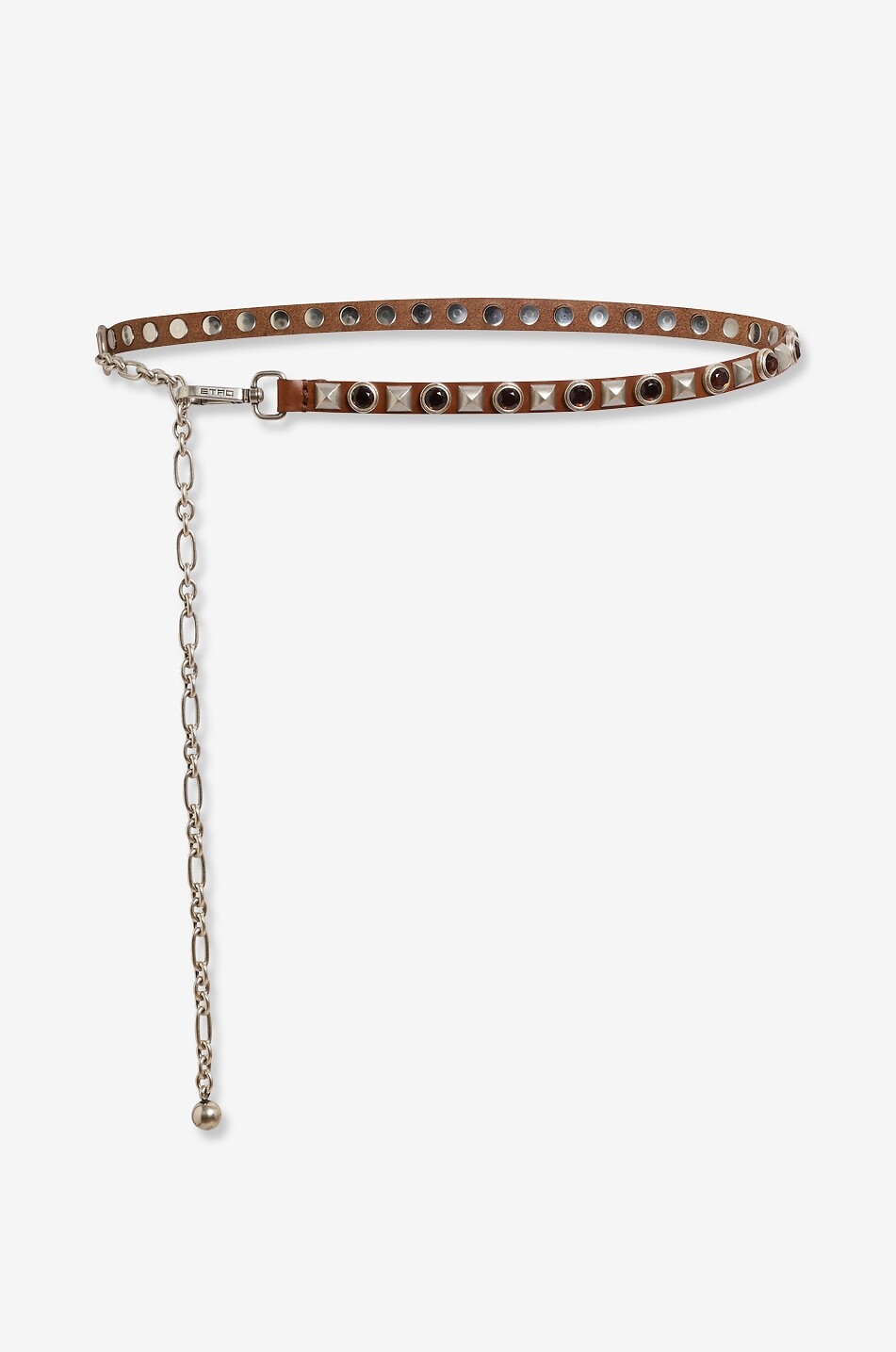 Crown Me studded slim leather belt