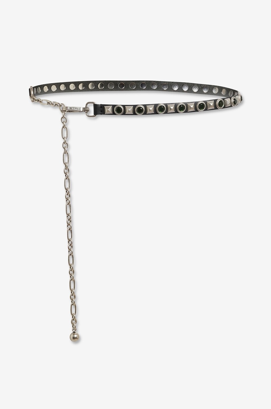Crown Me studded slim leather belt