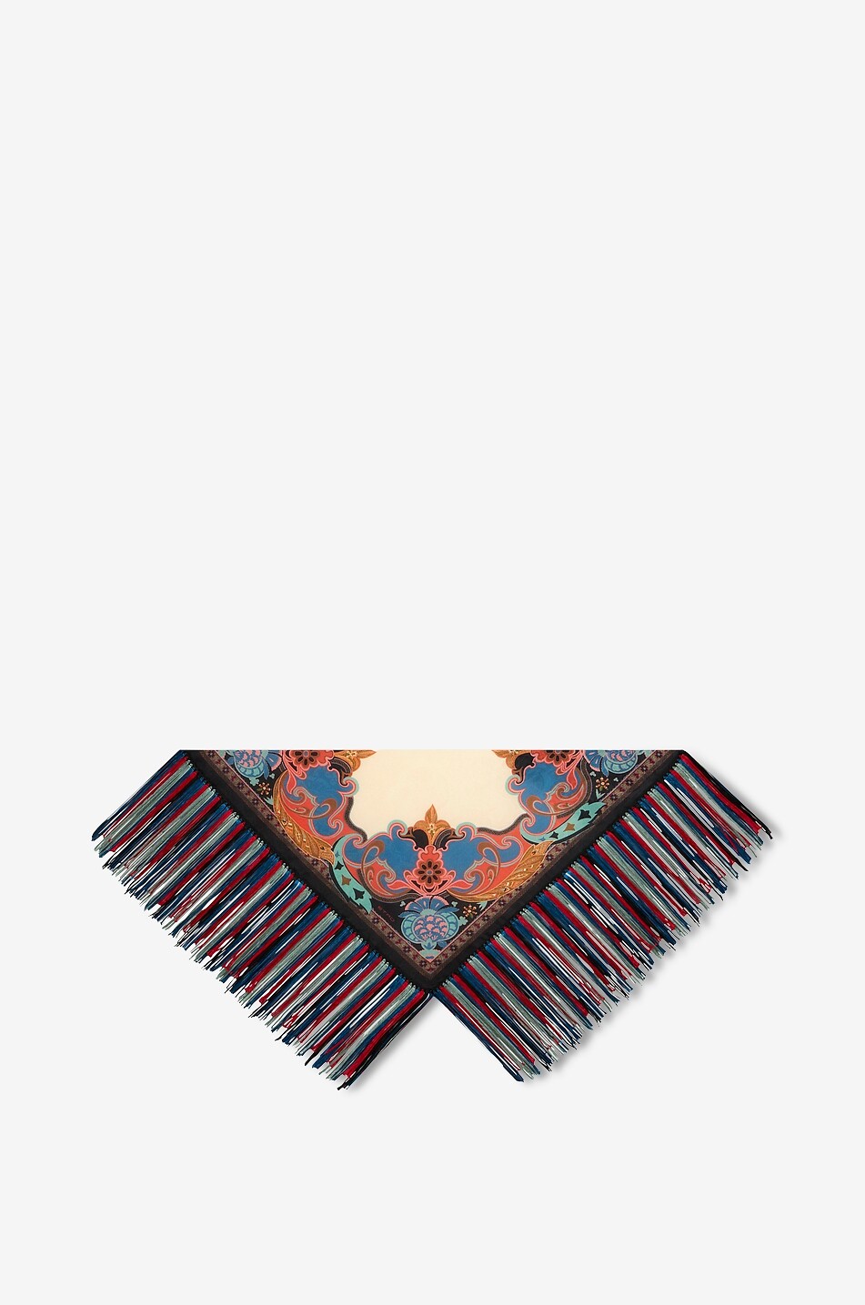 ETRO Écharpe carrée en soie floral imprimé jacquard Femme BLEU FONCE 1