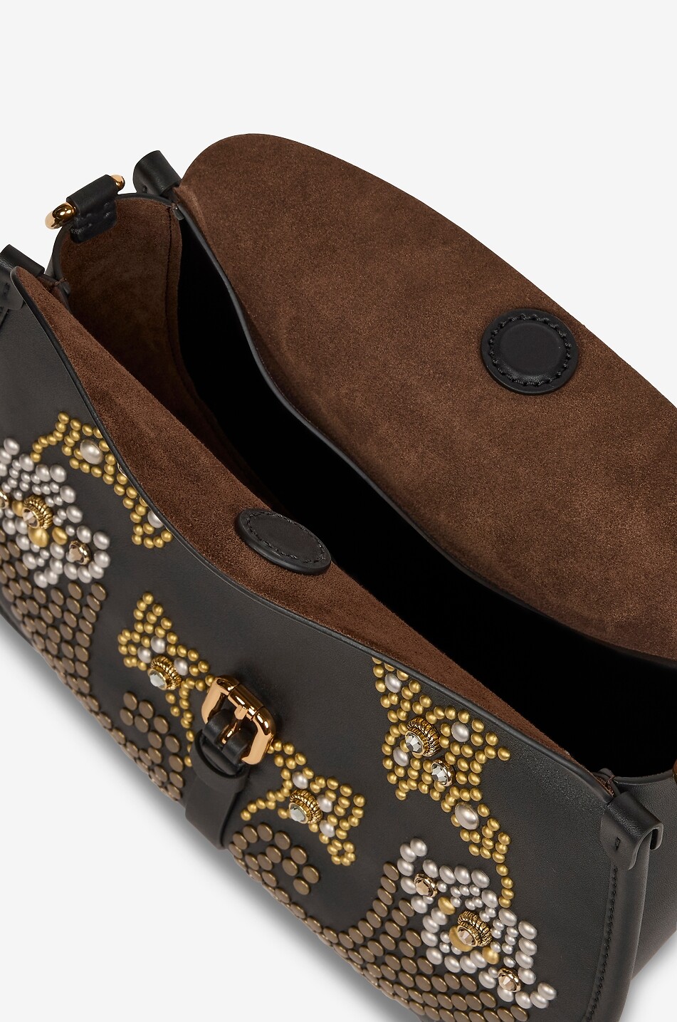 ETRO Sac porté épaule en cuir à clous Pony Moyen Femme NOIR 13