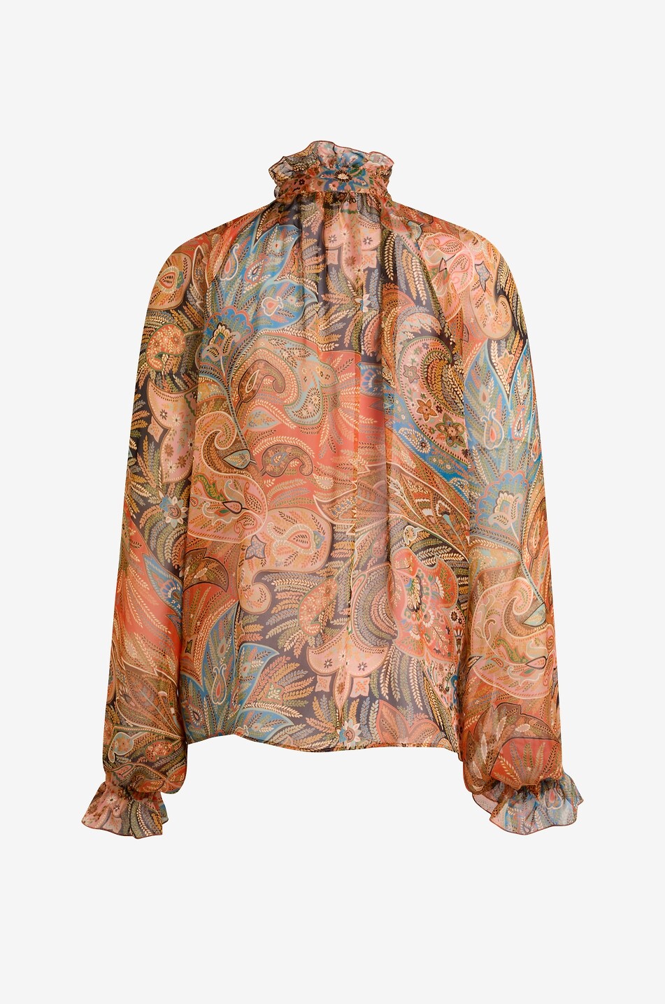 ETRO Bluse mit Puffärmeln aus Seide Paisley-Muster Damen ORANGE 2