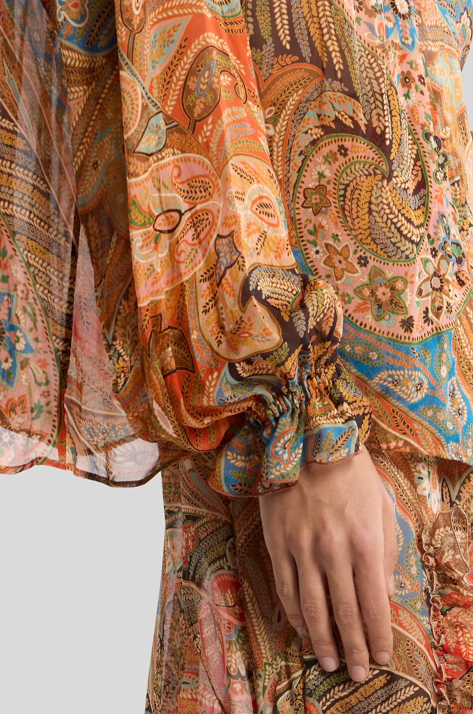 ETRO Bluse mit Puffärmeln aus Seide Paisley-Muster Damen ORANGE 5