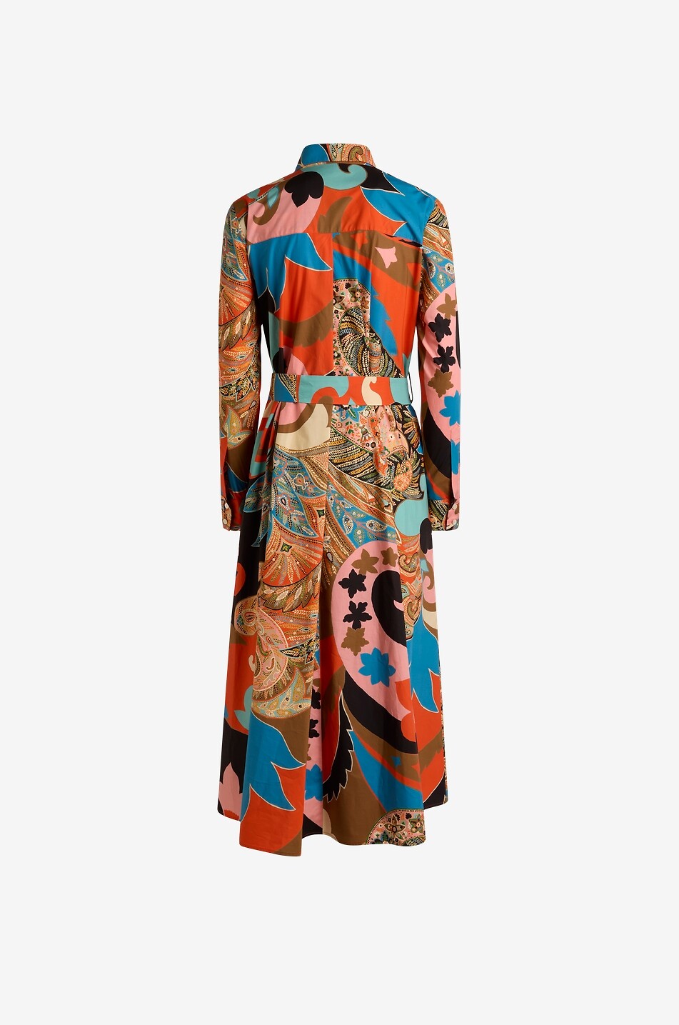 ETRO Belted cotton poplin midi shirt dress Women RED 2