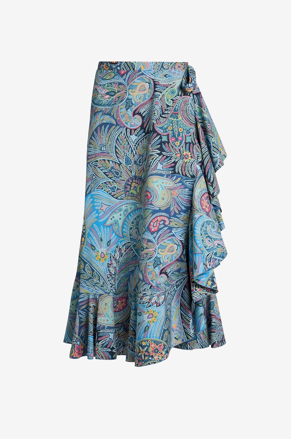 Jupe midi à imprimé paisley en coton