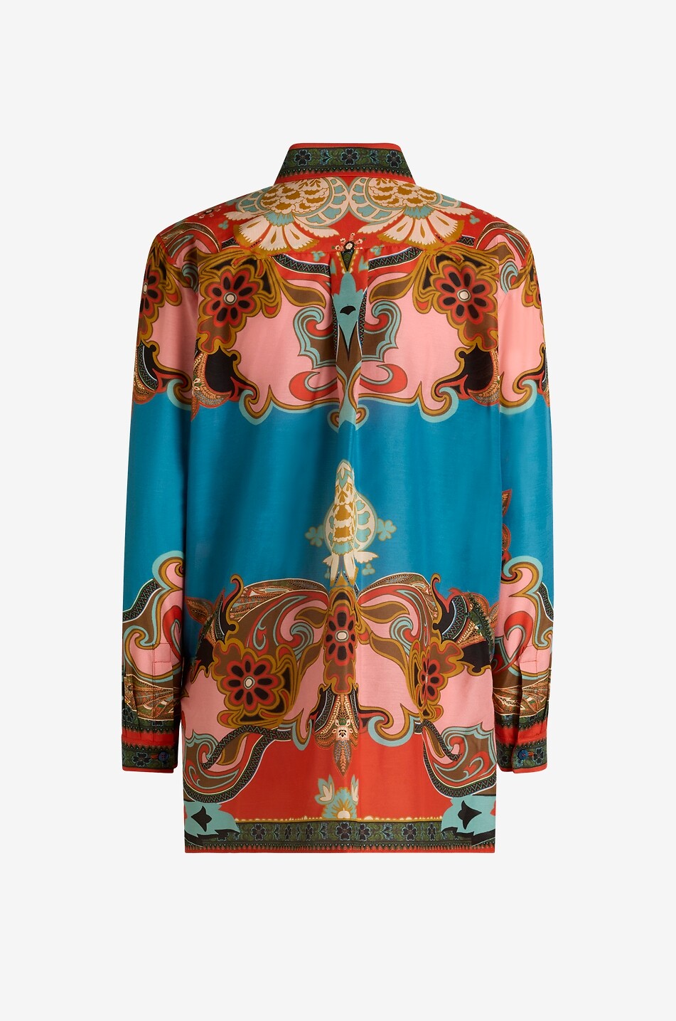ETRO Chemise longue imprimée en coton et soie Femme ROUGE 2