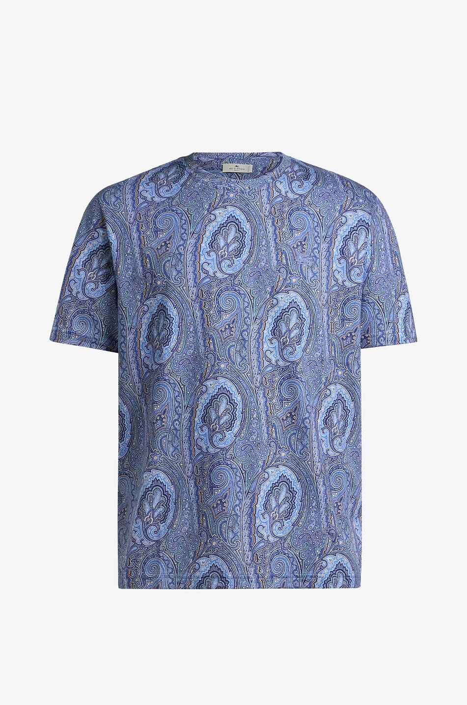 ETRO Rundhals-T-Shirt aus Jersey mit Paisleymuster Herren MITTELBLAU 1