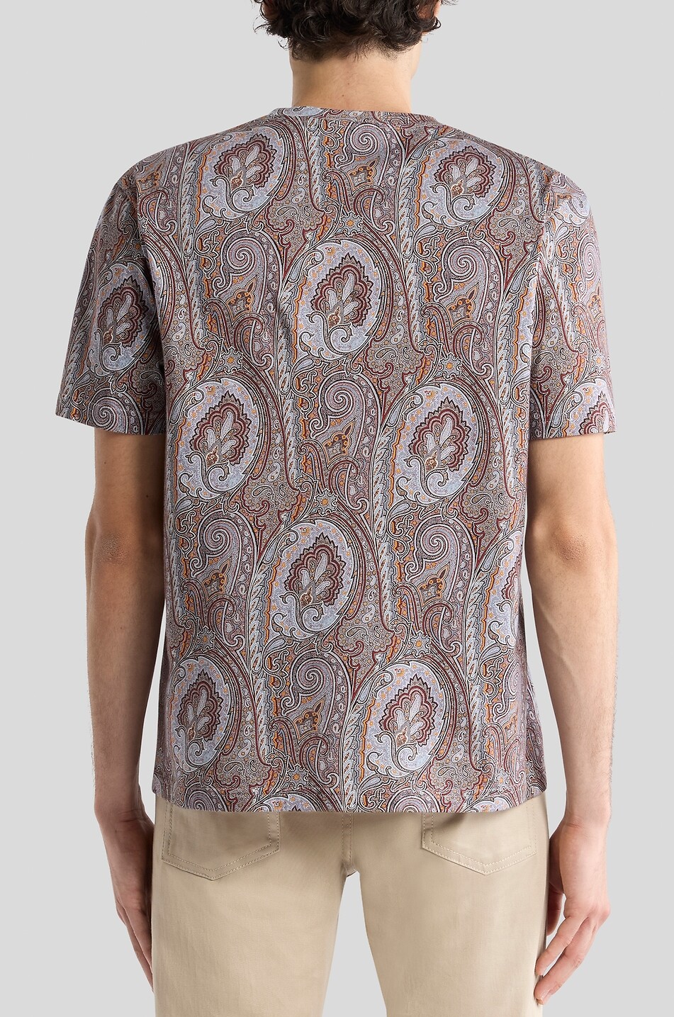 ETRO T-shirt à col rond en jersey motif paisley Homme MARRON MOYEN 5