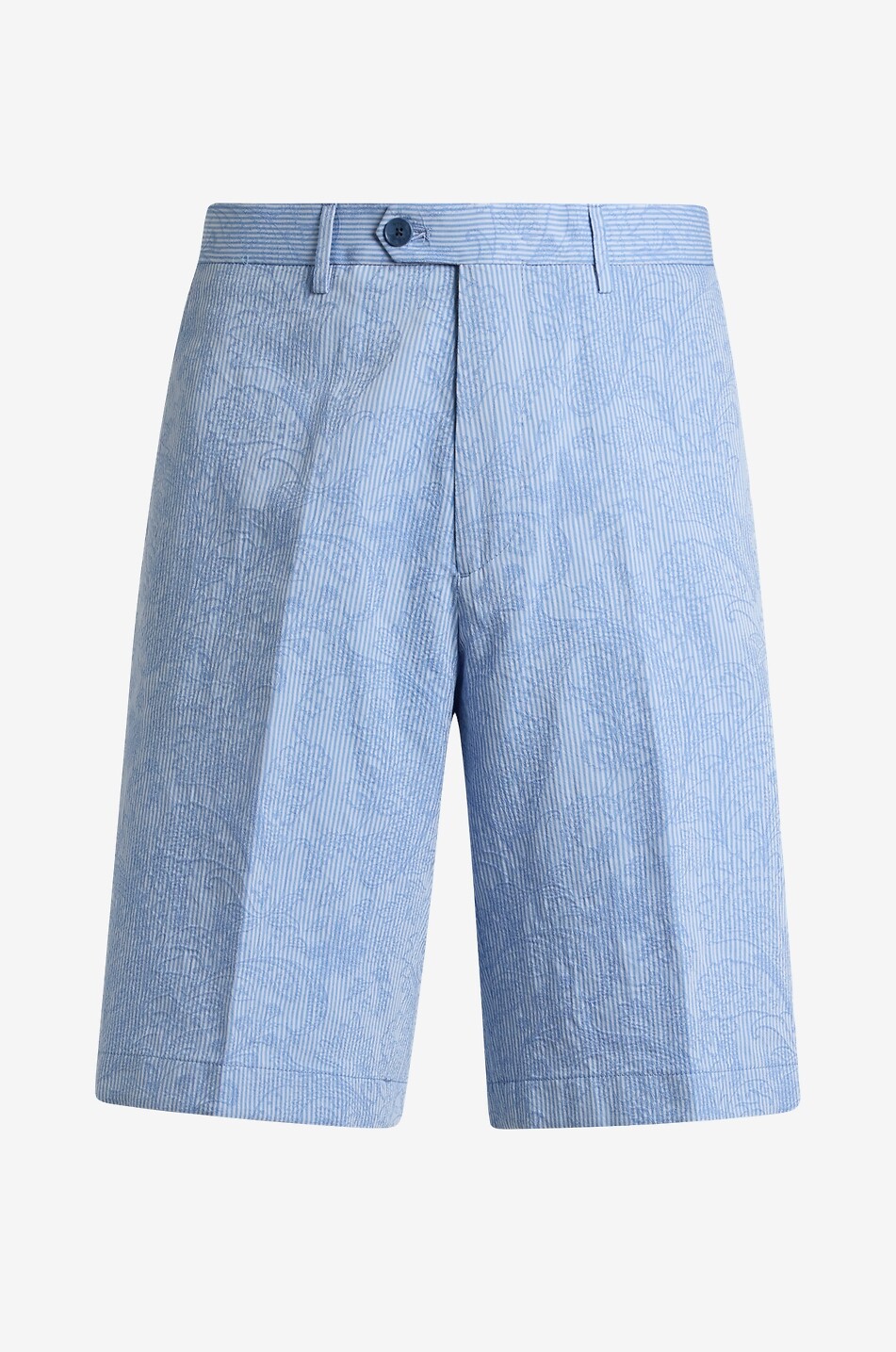 ETRO Roma Paisley-printed seersucker shorts Men LIGHT BLUE 1