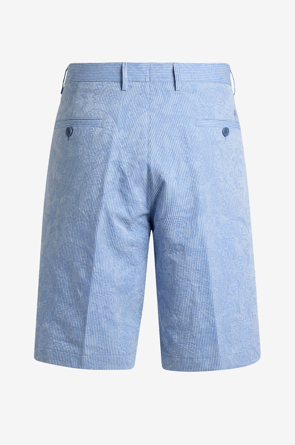 ETRO Roma Paisley-printed seersucker shorts Men LIGHT BLUE 2