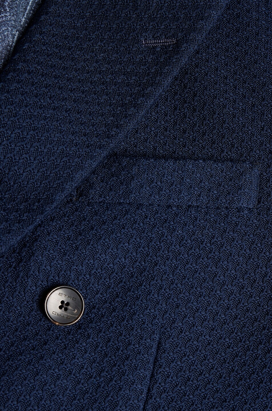 ETRO Blazer à boutonnage double en jersey de coton et soie texturé Homme BLEU FONCE 5