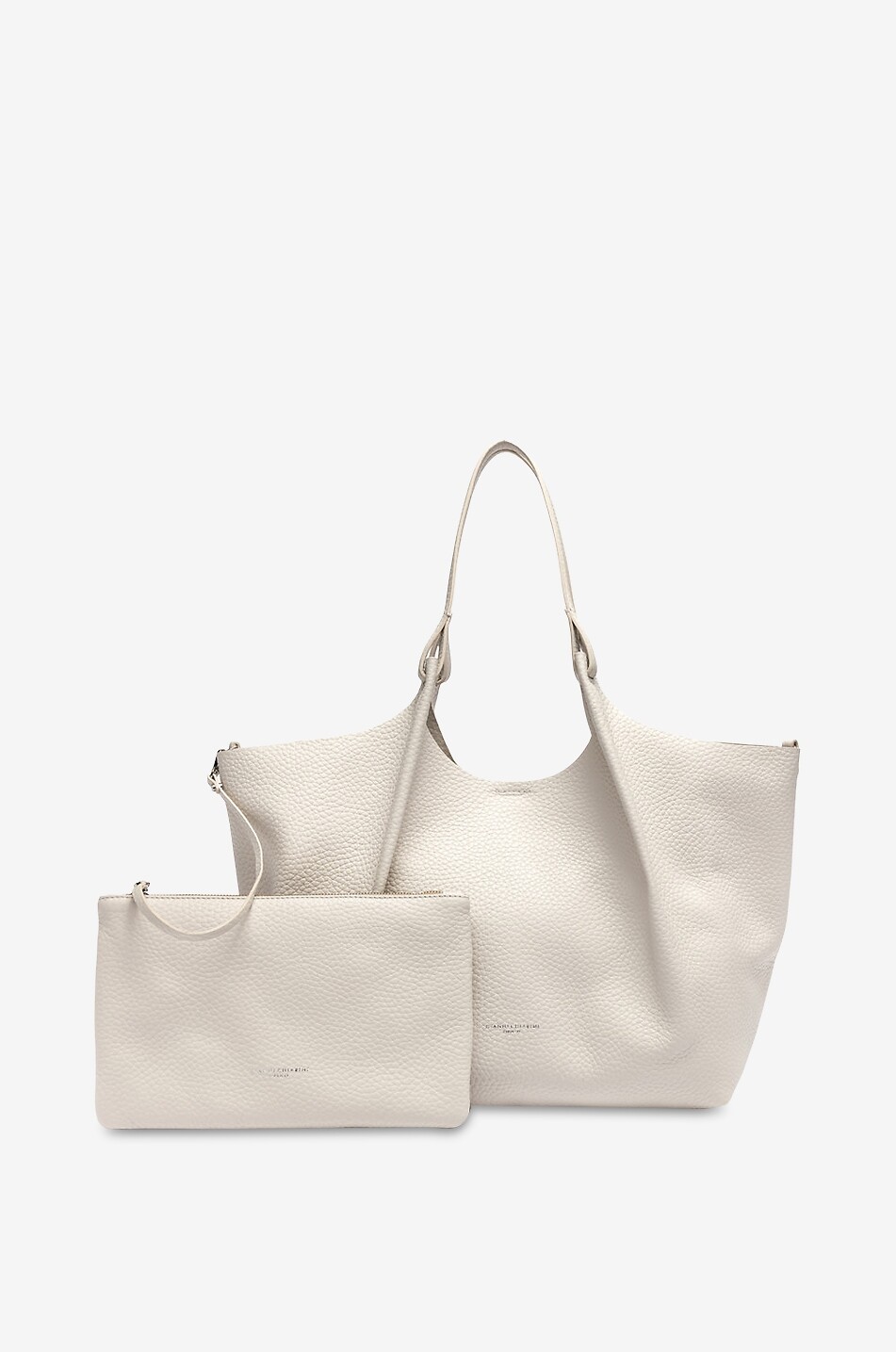 GIANNI CHIARINI Handtasche aus genarbtem Leder Dua Damen CREMEFARBEN 2