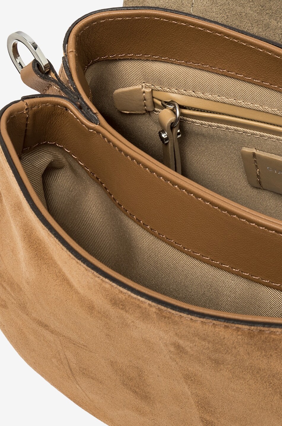 GIANNI CHIARINI Abgerundete Wildleder-Schultertasche mit Nieten Helena Round Damen HELLBRAUN 8