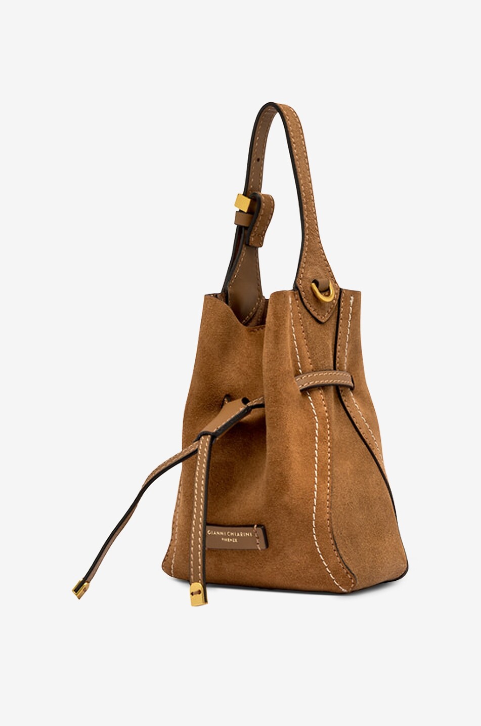 GIANNI CHIARINI Bucket-Tasche aus Wildleder Sienna Damen HELLBRAUN 6