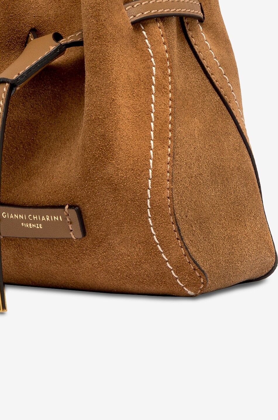 GIANNI CHIARINI Bucket-Tasche aus Wildleder Sienna Damen HELLBRAUN 8