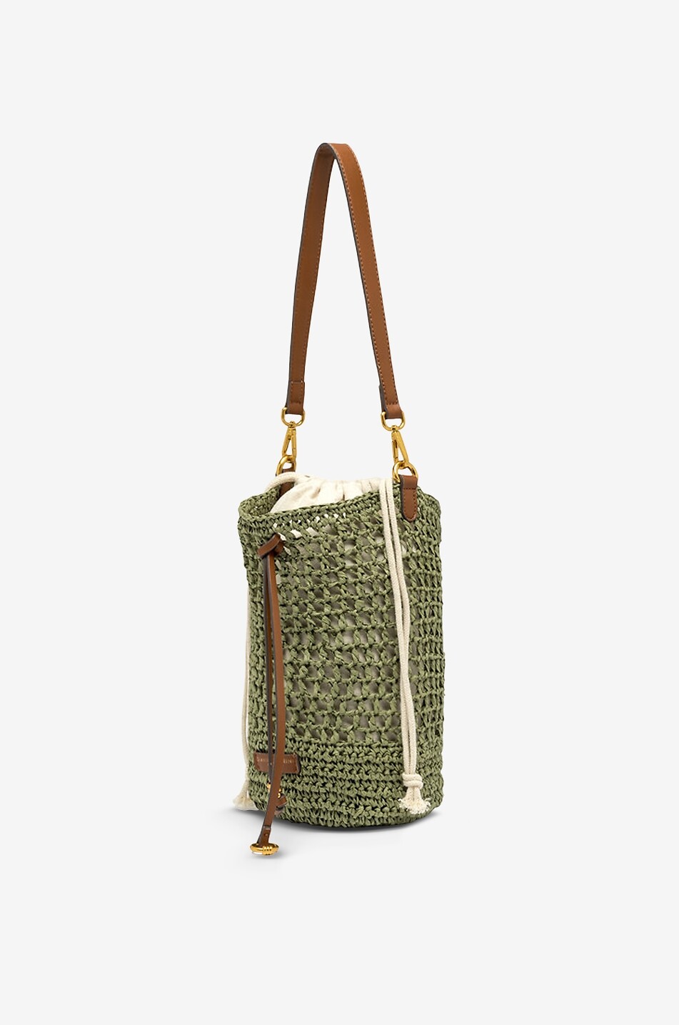 GIANNI CHIARINI Sac à main seau en raphia Néfeli Femme VERT 2