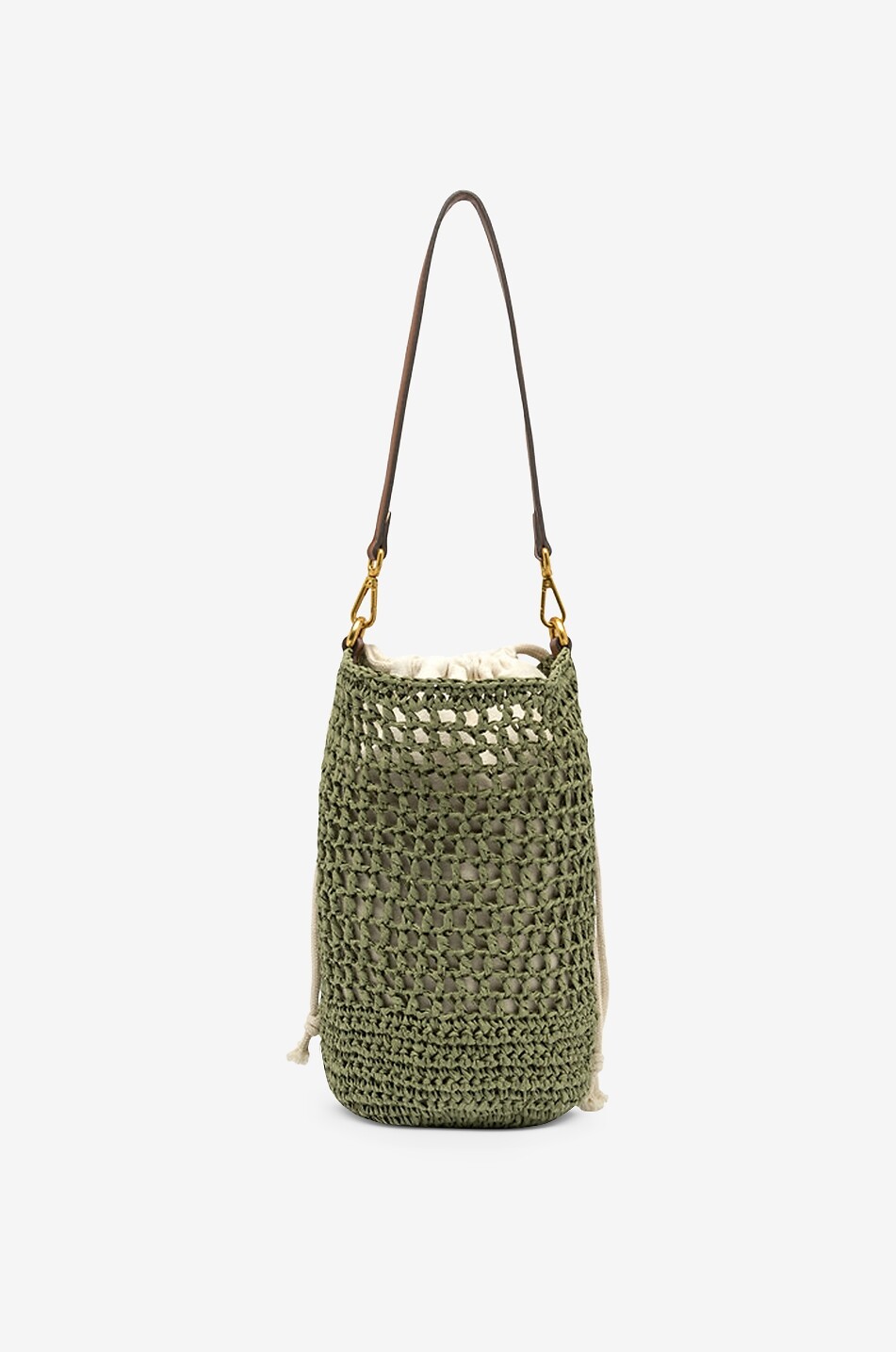 GIANNI CHIARINI Sac à main seau en raphia Néfeli Femme VERT 3