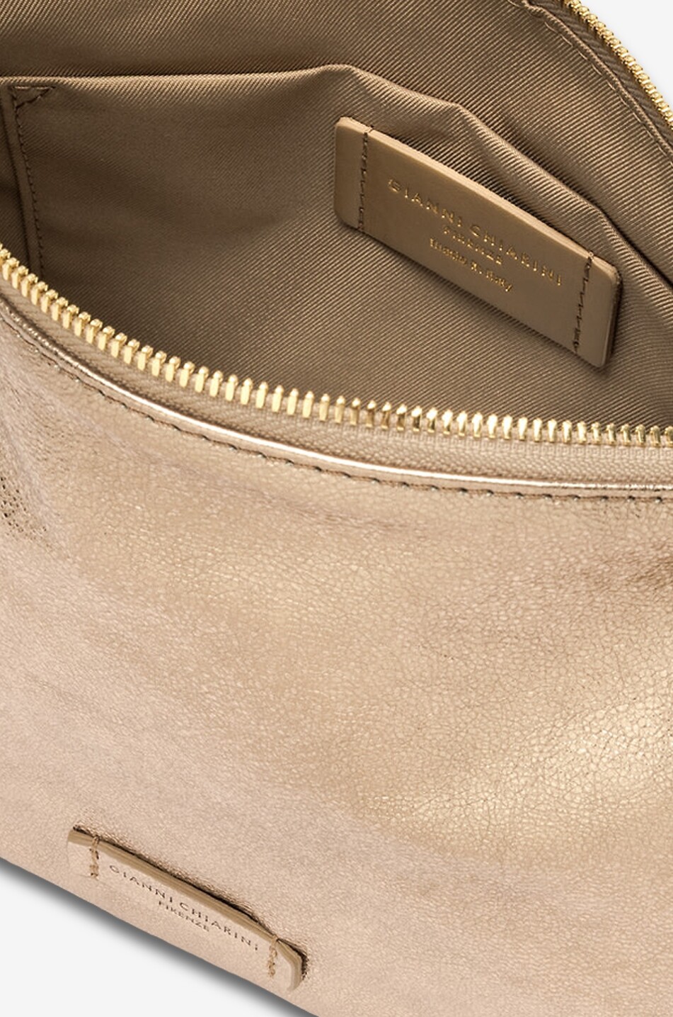 GIANNI CHIARINI Rechteckige Wildleder-Clutch mit Metallic-Effekt Nora Damen GOLDEN 8