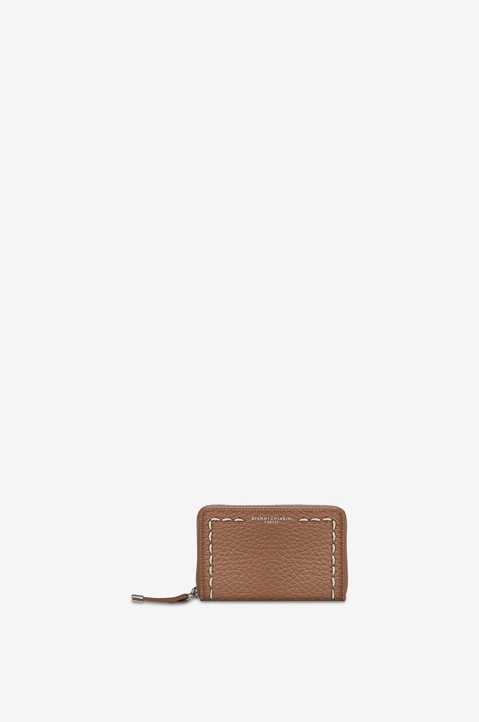 GIANNI CHIARINI Bubble compact zip-around leather wallet Women LIGHT BROWN 2
