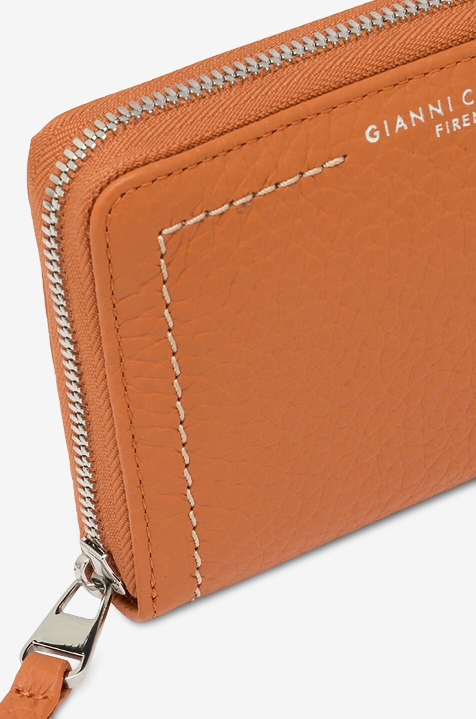 GIANNI CHIARINI Bubble compact zip-around leather wallet Women DARK ORANGE 10