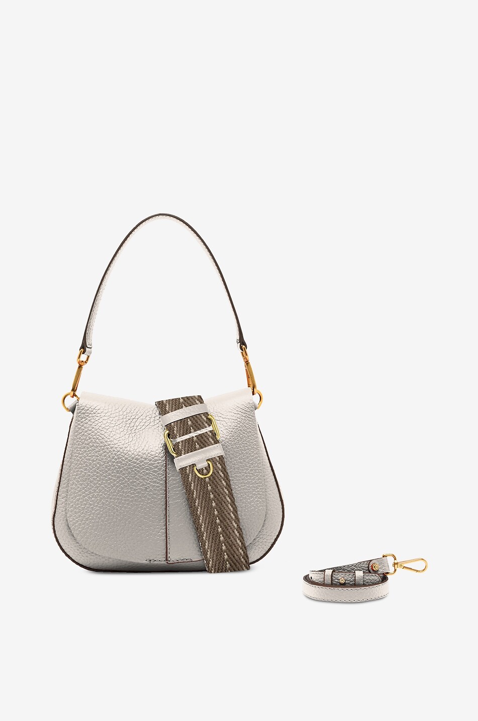 GIANNI CHIARINI Helena Round cow leather handbag Women EGGSHELL 1