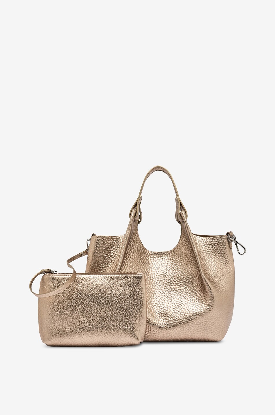 GIANNI CHIARINI Dua grained leather handbag Women Colourless 3