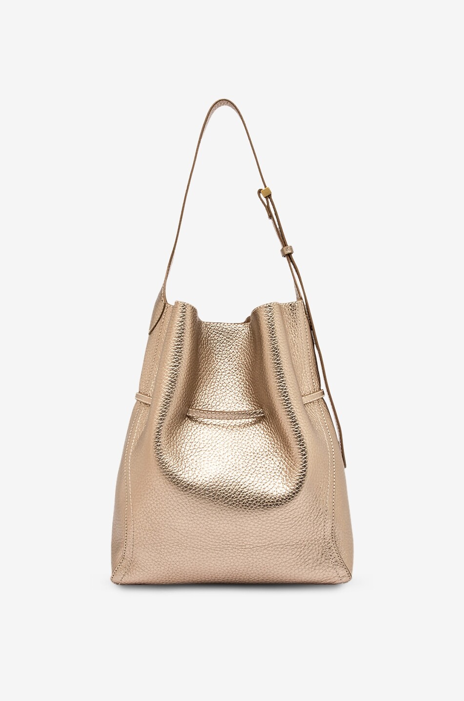 GIANNI CHIARINI Bucket-Tasche aus genarbtem Metallic-leder Sienna Damen GOLDEN 6