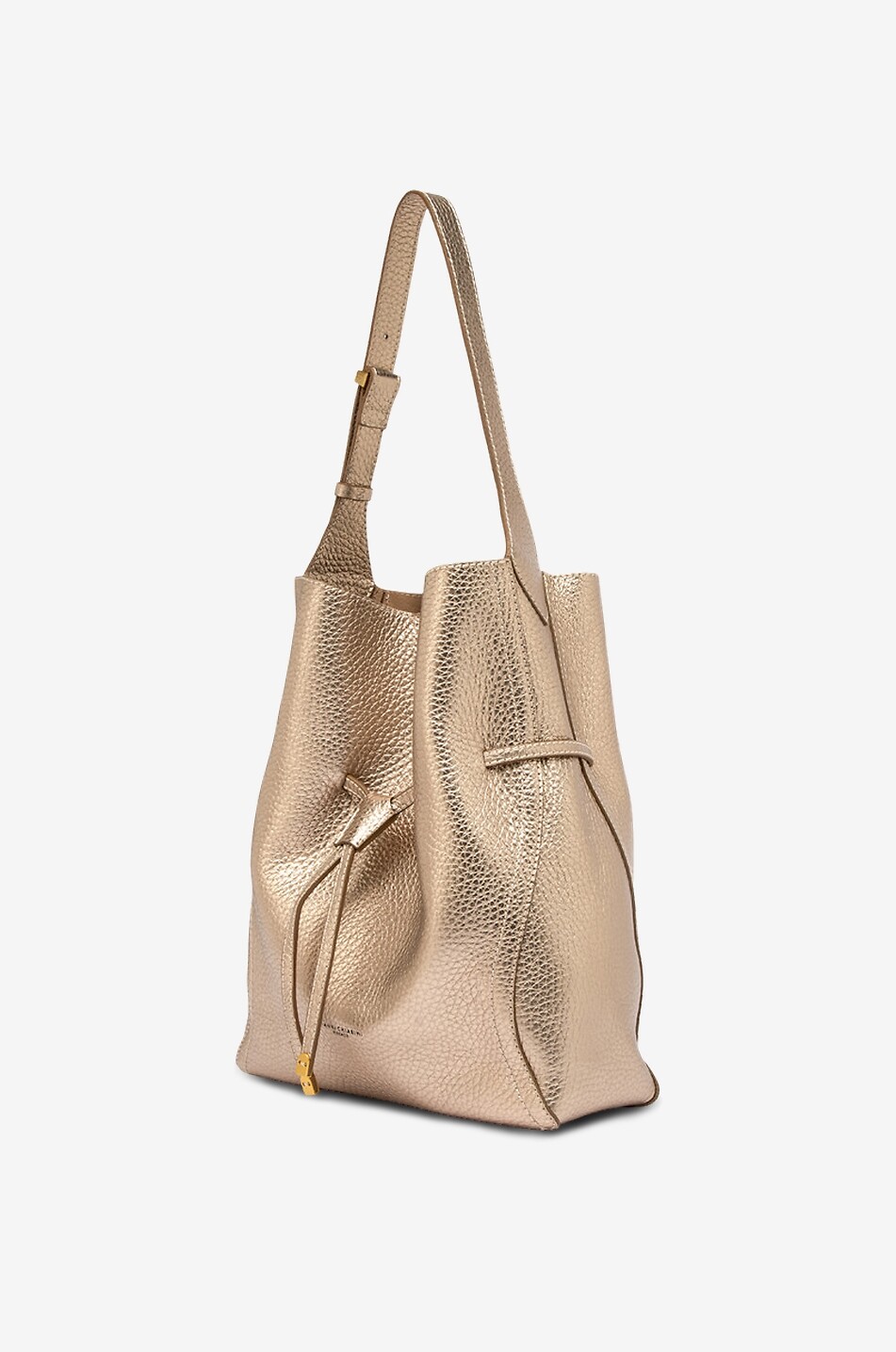 GIANNI CHIARINI Bucket-Tasche aus genarbtem Metallic-leder Sienna Damen GOLDEN 8