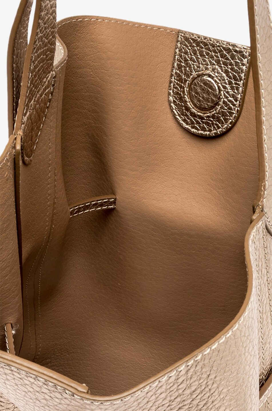 GIANNI CHIARINI Bucket-Tasche aus genarbtem Metallic-leder Sienna Damen GOLDEN 10