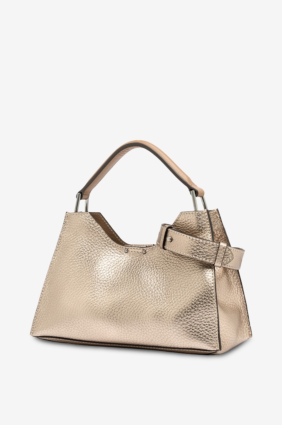 GIANNI CHIARINI Sac à main en cuir grainé métallisé Aurore Femme DORE 10