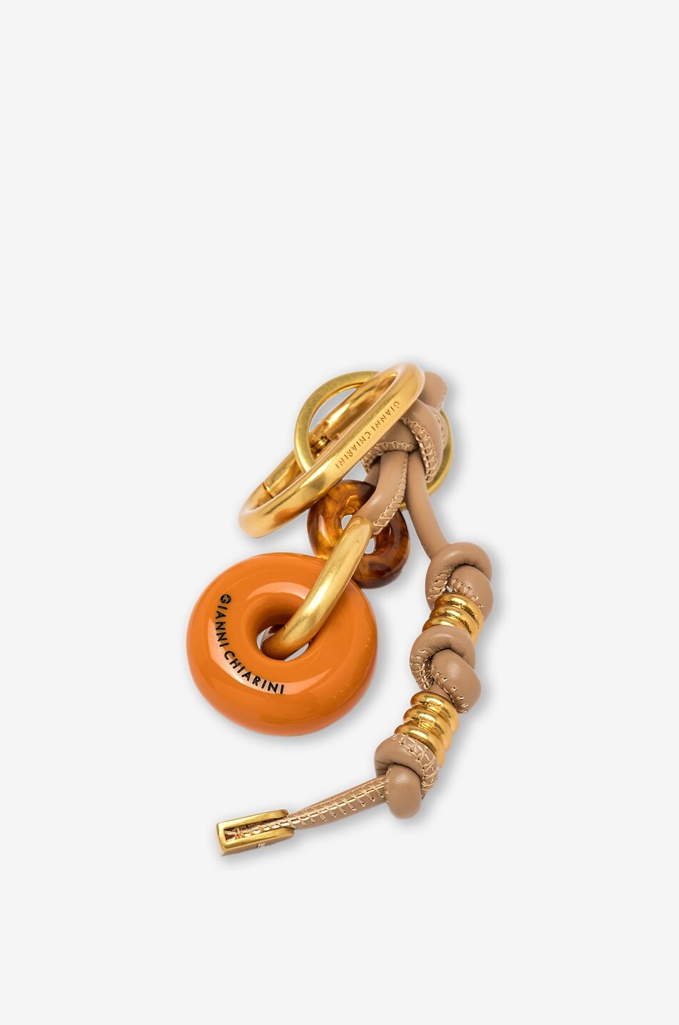 GIANNI CHIARINI Schlüsselanhänger und Taschencharm aus Kunstleder und Harz Donut Damen ORANGE 6