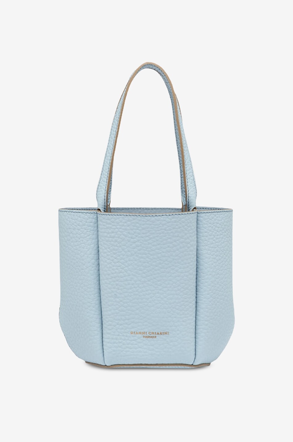 GIANNI CHIARINI Rechteckige Schultertasche aus genarbtem Leder Lily Damen HELLBLAU 2