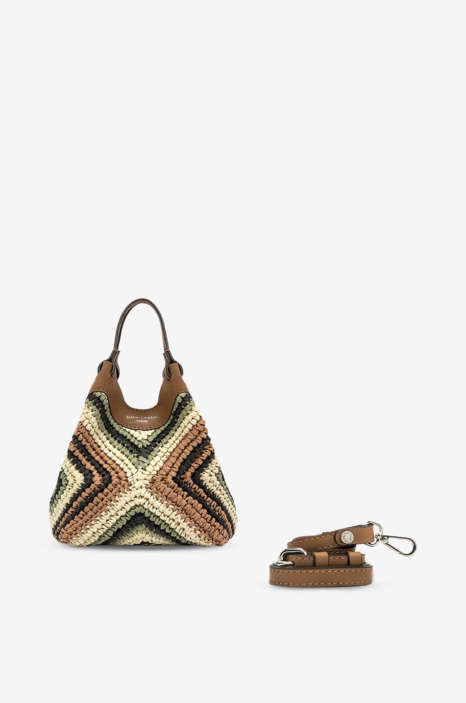 GIANNI CHIARINI Quadratische Handtasche aus Bast Dua Damen BUNT 2