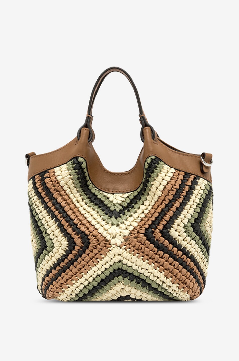 GIANNI CHIARINI Quadratische Handtasche aus Bast Dua Damen BUNT 5
