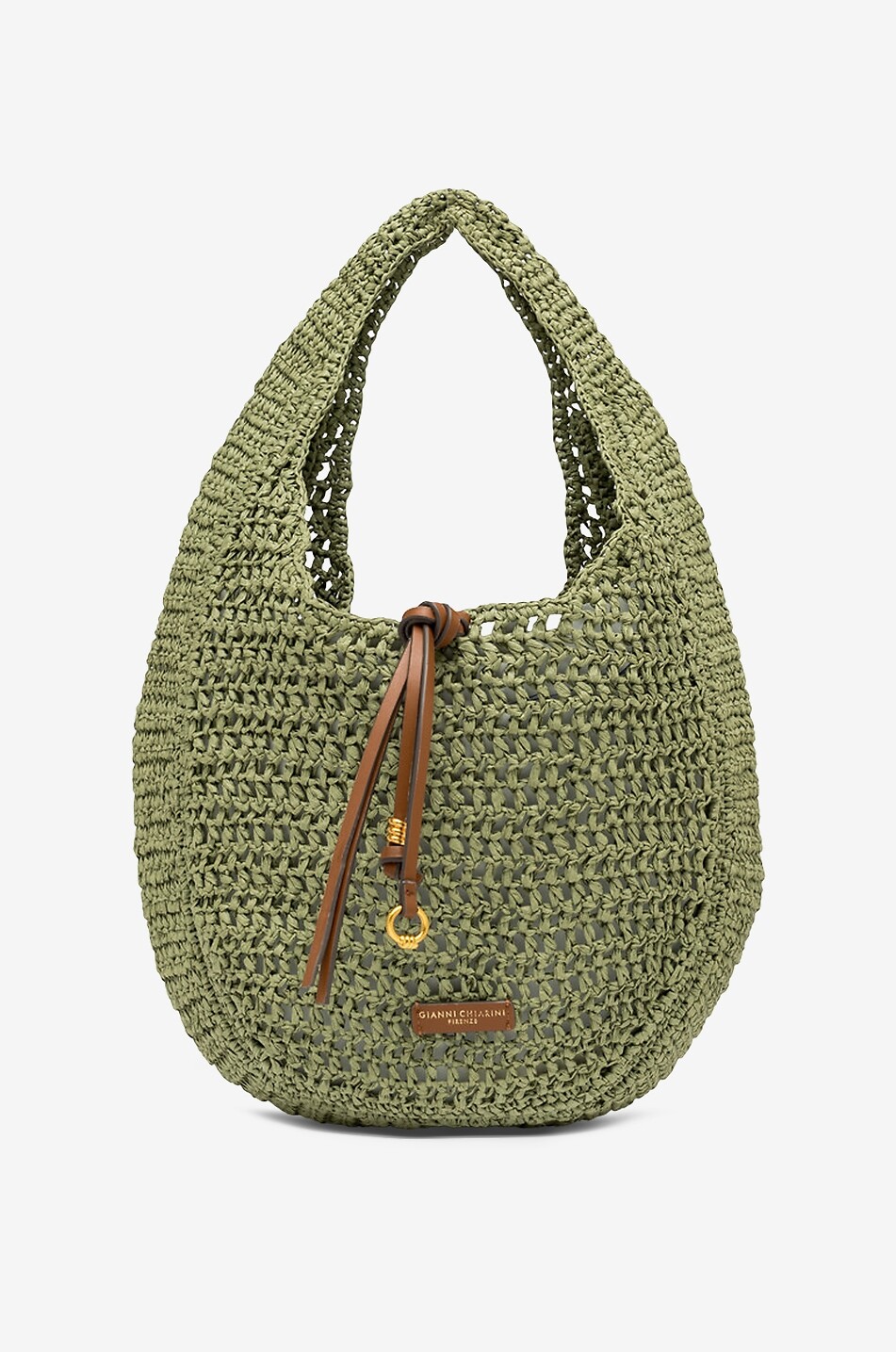 Runde Handtasche aus Raphia Néfeli