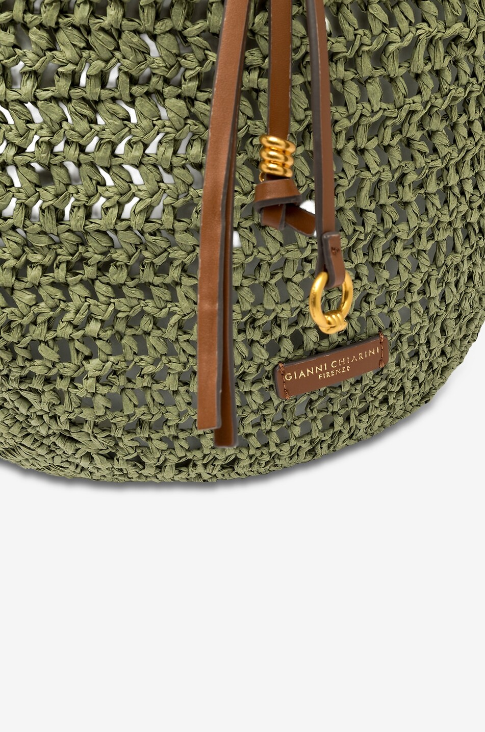 GIANNI CHIARINI Runde Handtasche aus Raphia Néfeli Damen GRÜN 5