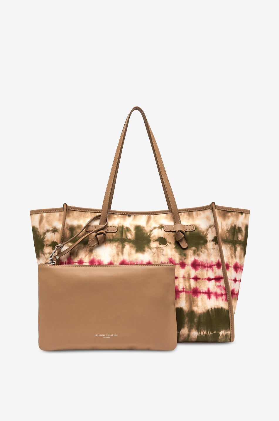 GIANNI CHIARINI Sac cabas en toile motif tie-dye et cuir Marcella Femme MULTICOLORE 3