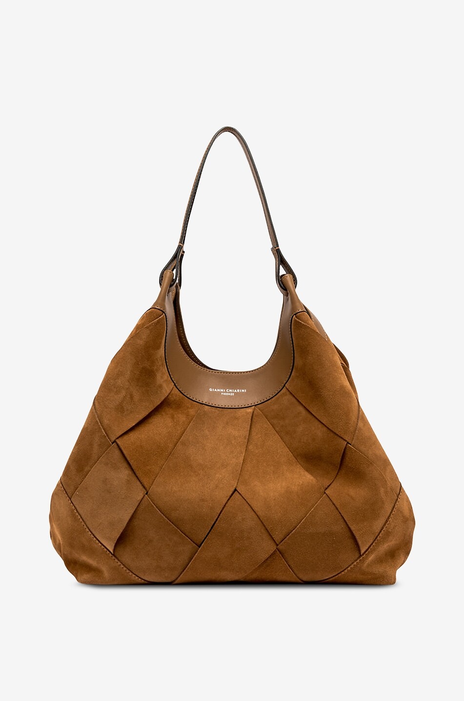 GIANNI CHIARINI Gewebter Shopper aus Wild-  und Glattleder Dua Damen HELLBRAUN 6