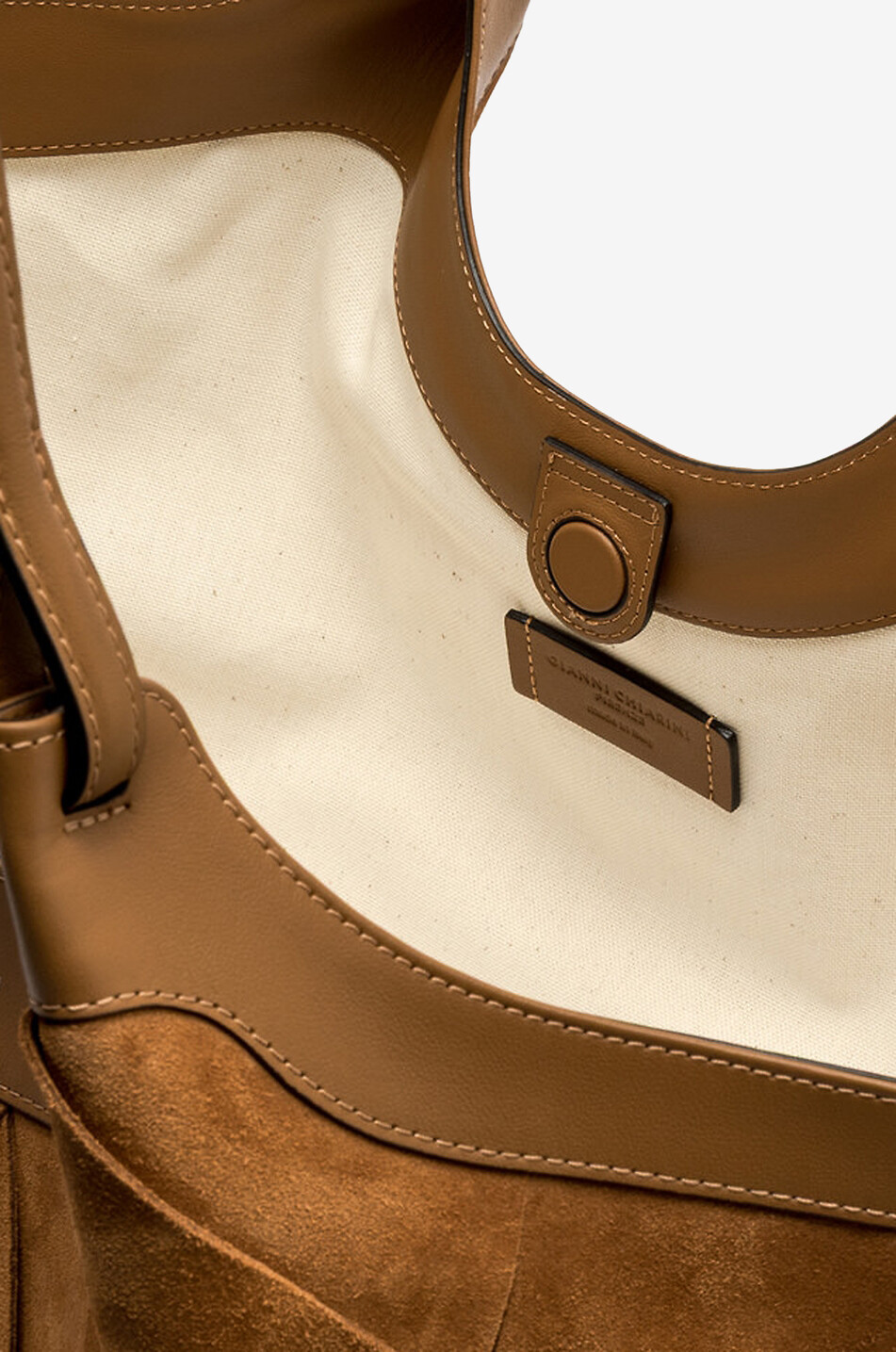 GIANNI CHIARINI Gewebter Shopper aus Wild-  und Glattleder Dua Damen HELLBRAUN 10