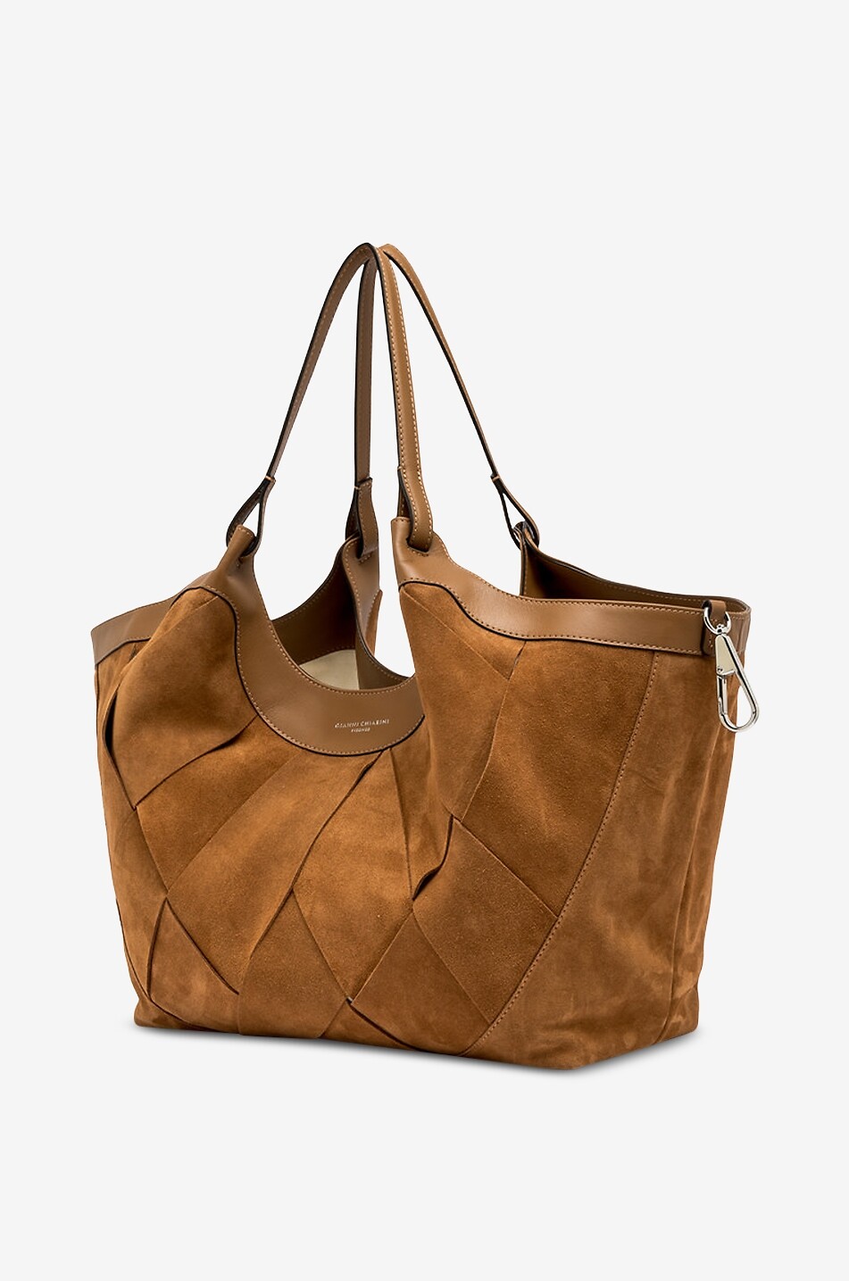 GIANNI CHIARINI Gewebter Shopper aus Wild-  und Glattleder Dua Damen HELLBRAUN 12