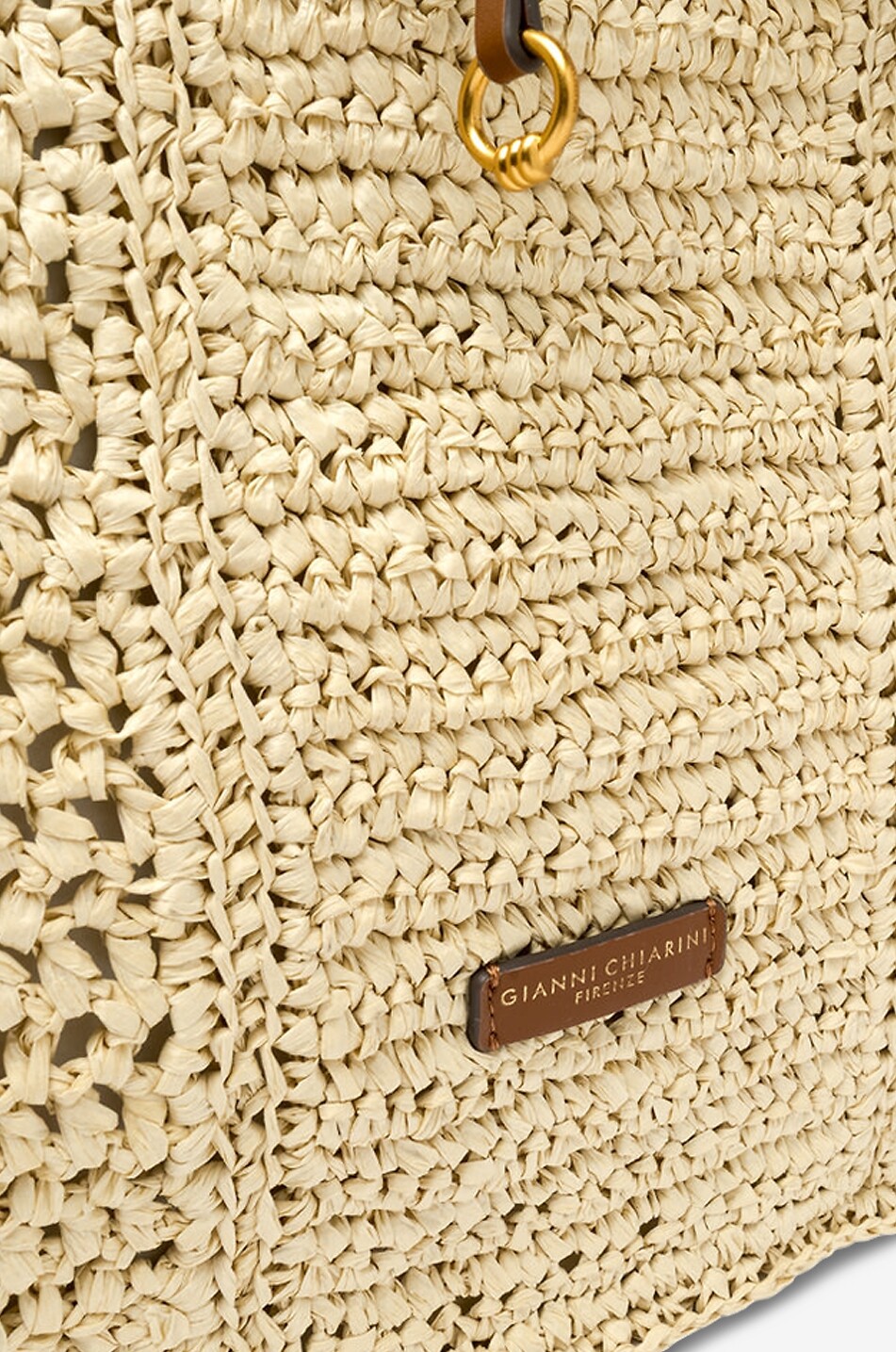 GIANNI CHIARINI Néfeli rectangular raffia tote bag with embroidered logo Women BEIGE 5