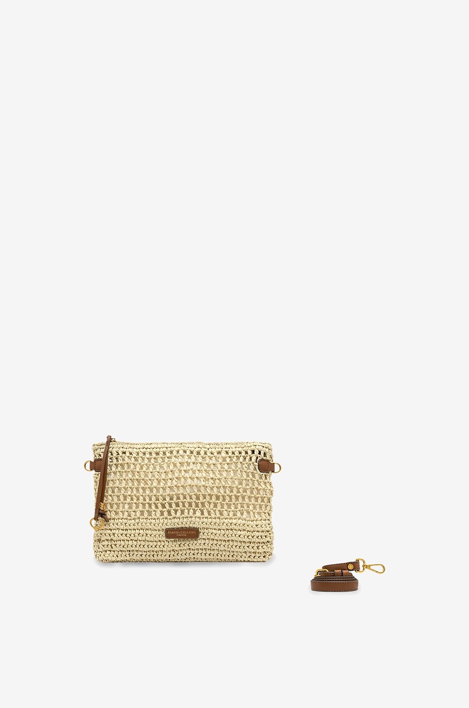 GIANNI CHIARINI Néfeli rectangular clutch bag with adjustable shoulder strap Women BEIGE 1