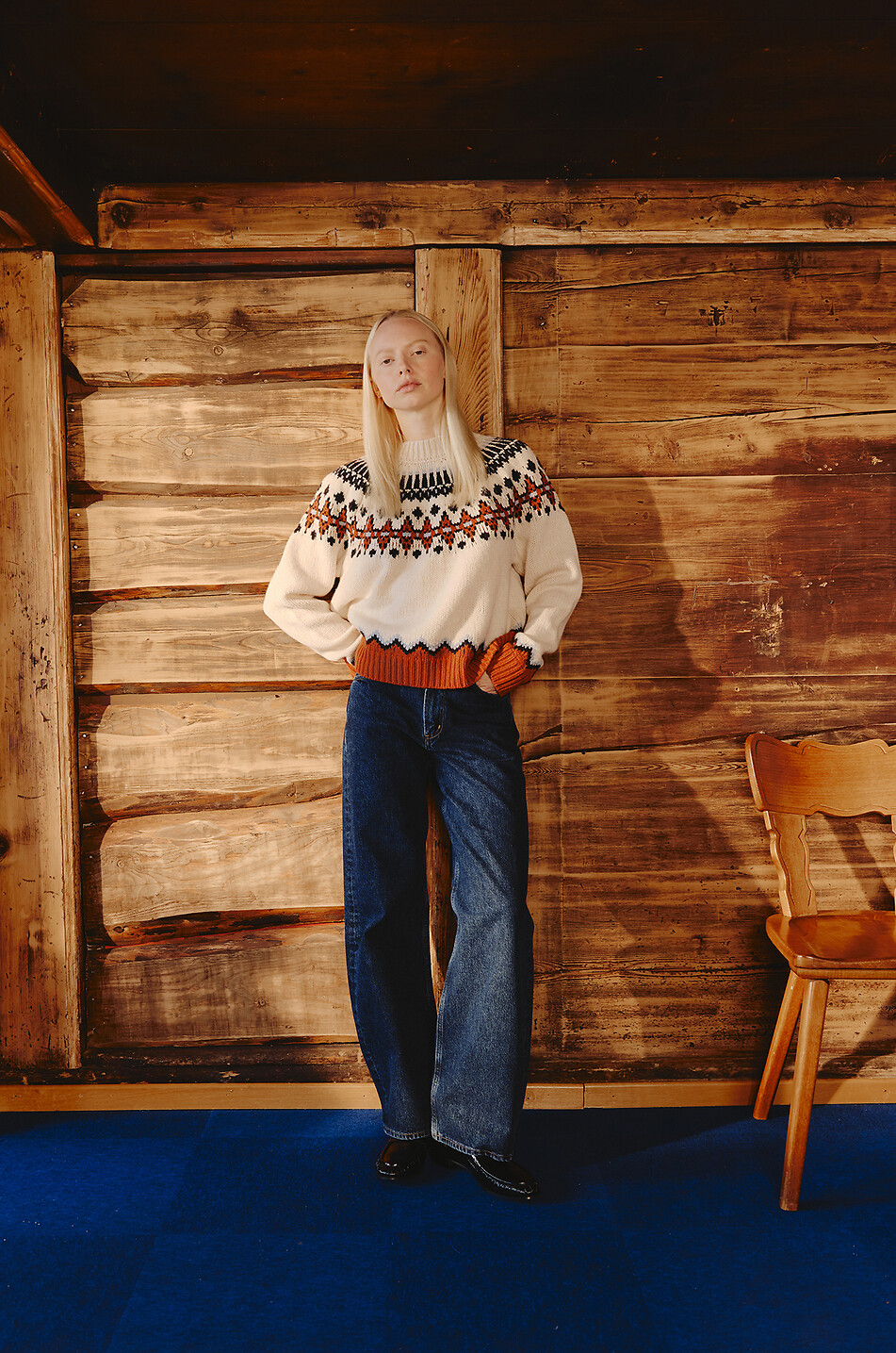 AGOLDE Jean large en coton régénératif Low Curve Femme BLEU FONCE 8