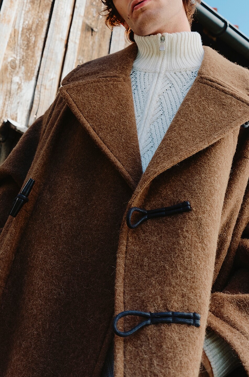 Duffle Coat wool and alpaca oversize coat - LEMAIRE - BROWN - Bongénie
