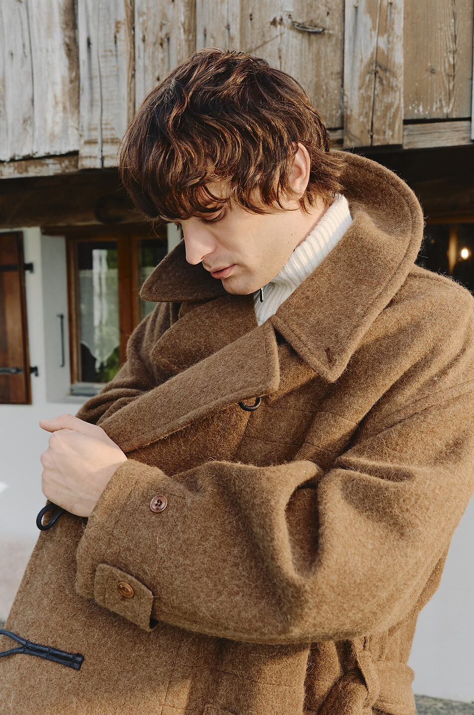 Duffle Coat wool and alpaca oversize coat - LEMAIRE - BROWN - Bongénie
