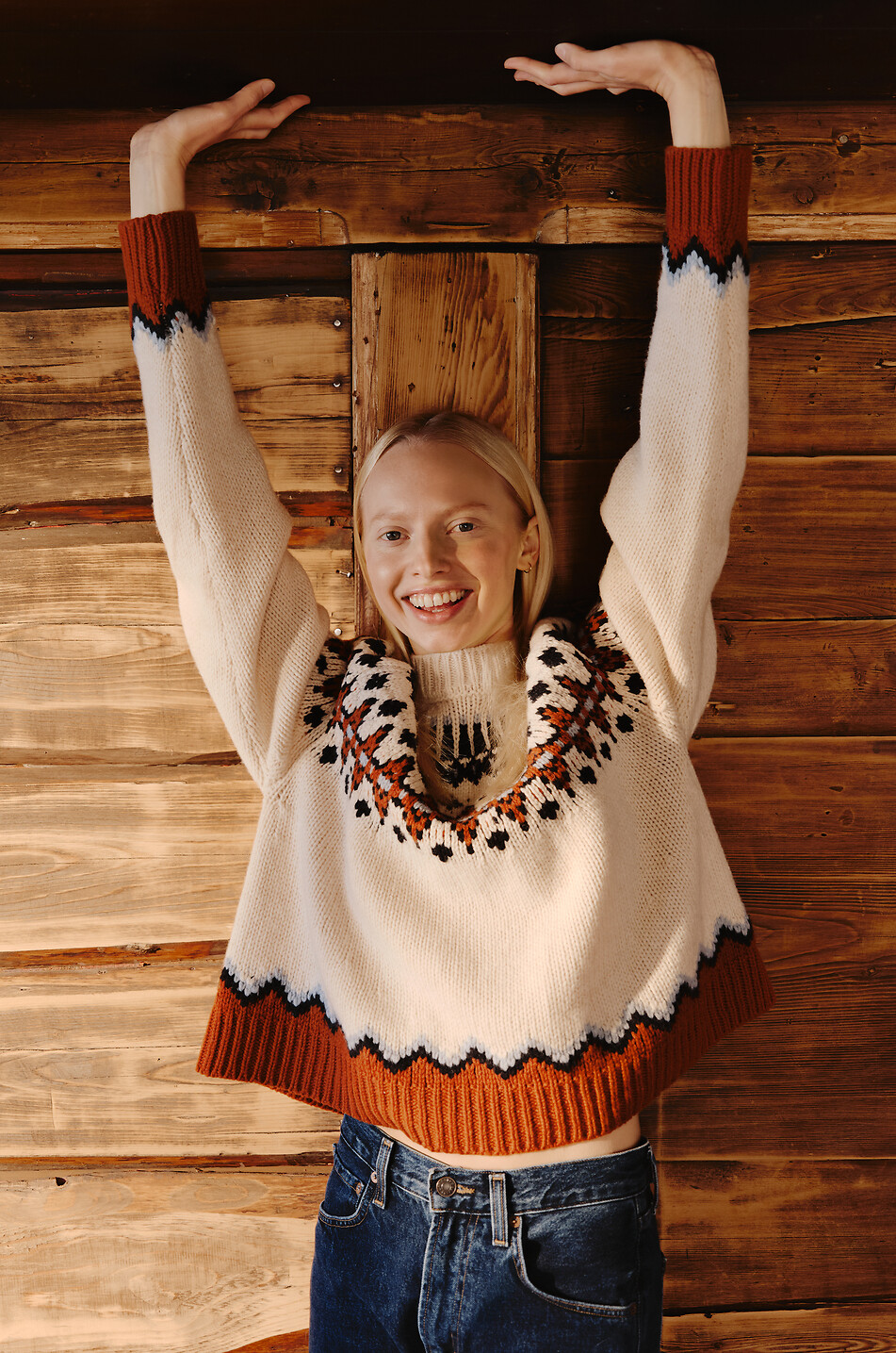 ALANUI Pull jacquard à col rond en laine Sweet Winter Femme BLANC 5