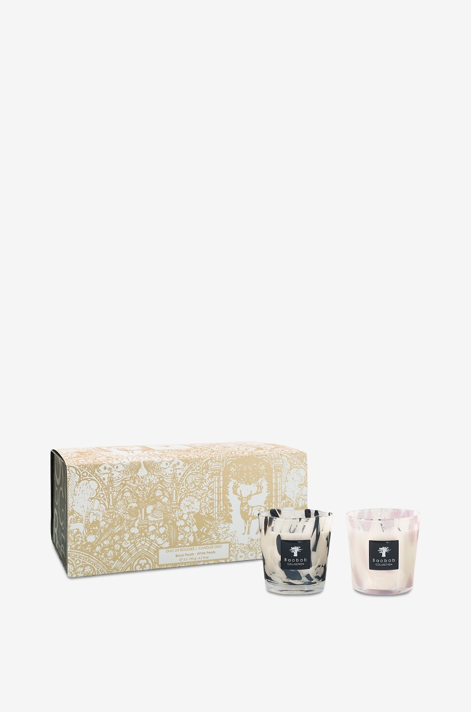2er-Set Duftkerzen Duo Pearls Black & White Max 8