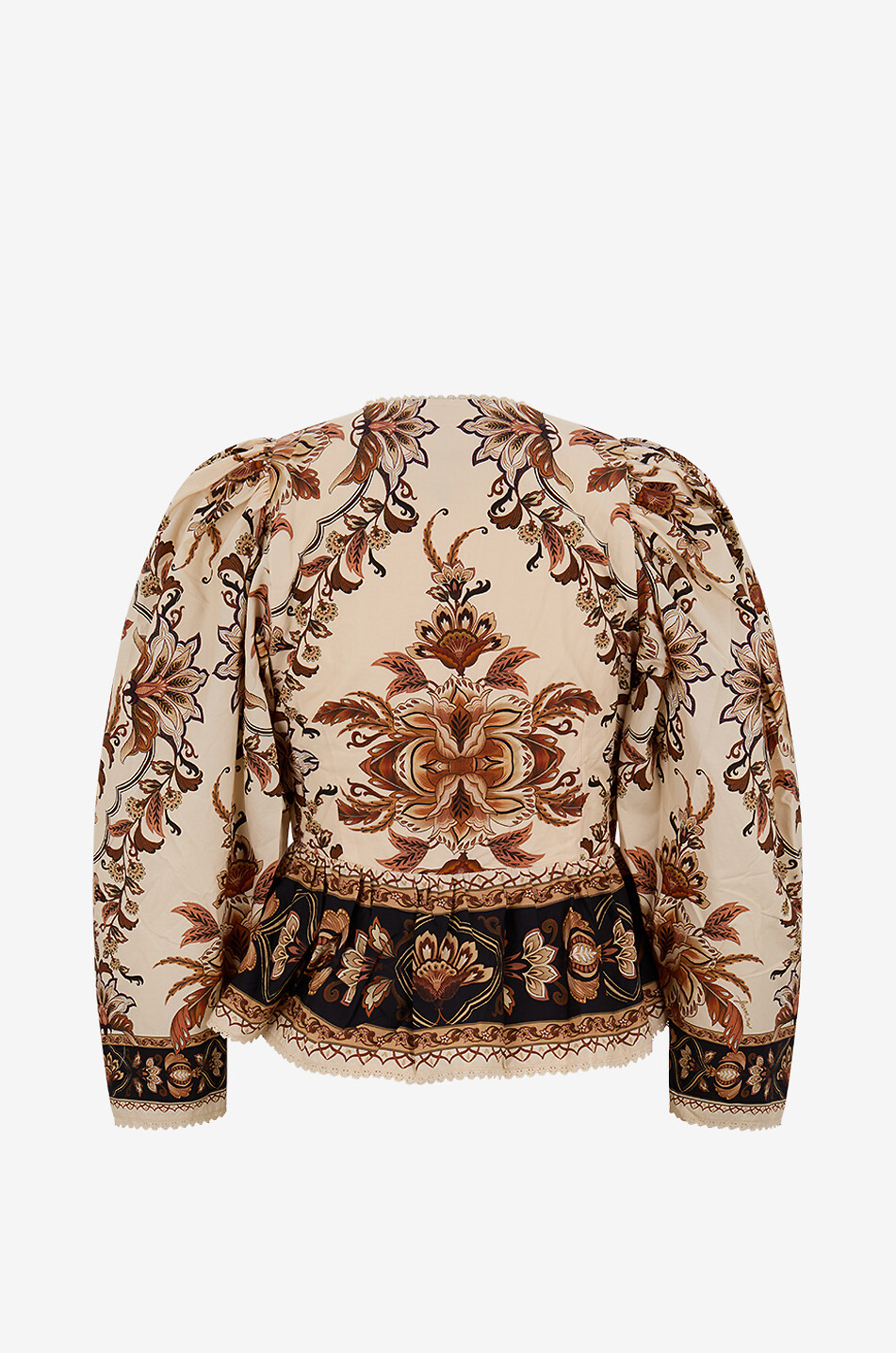 FARM RIO Blouse à basque et manches bouffantes en coton Majestic Garden Femme MULTICOLORE 2