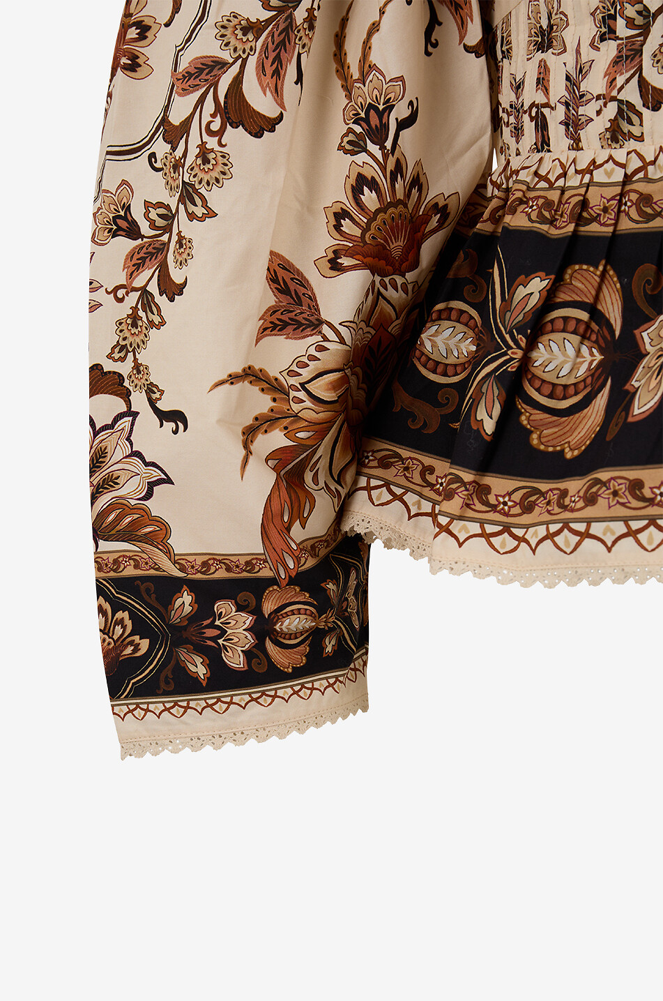 FARM RIO Blouse à basque et manches bouffantes en coton Majestic Garden Femme MULTICOLORE 5