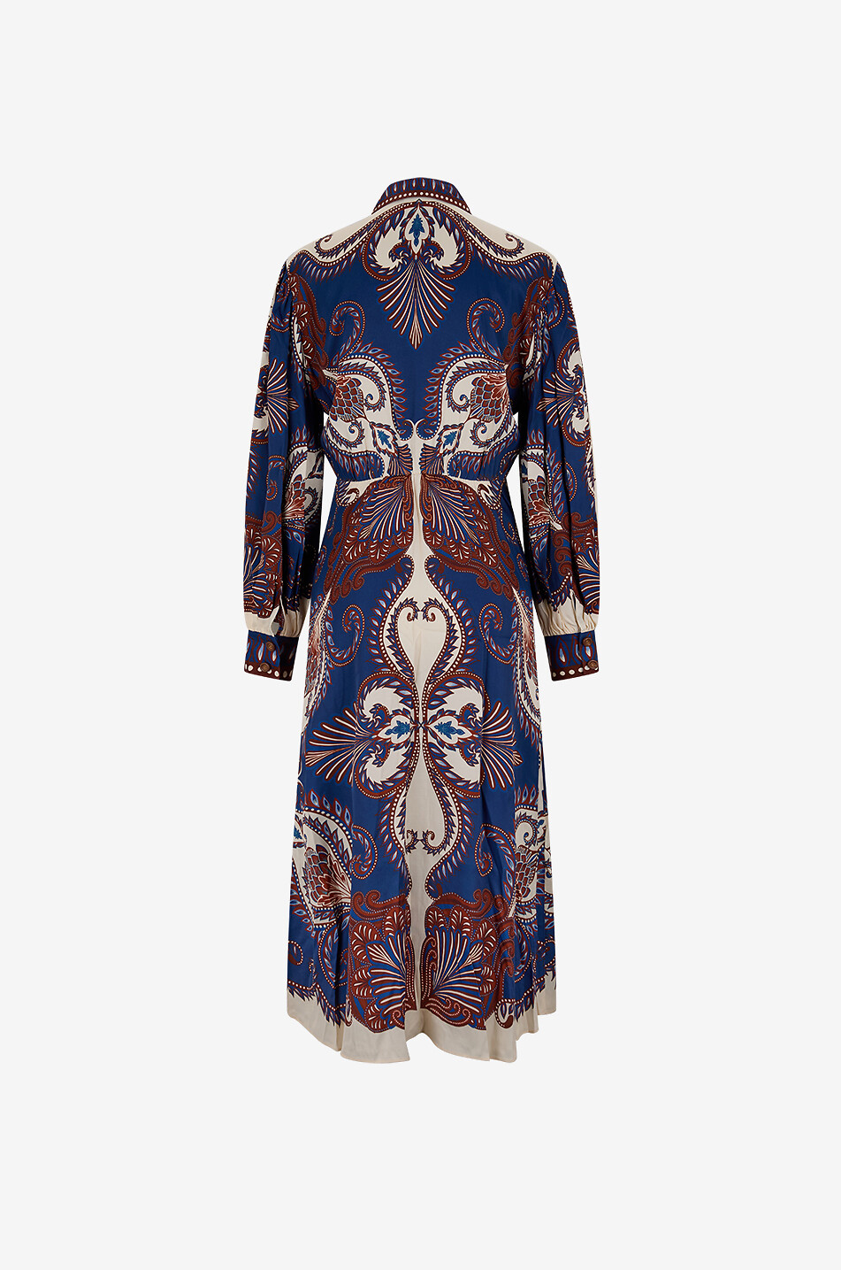 FARM RIO Arabesque Scarf printed midi shirt dress Women BLUE 2